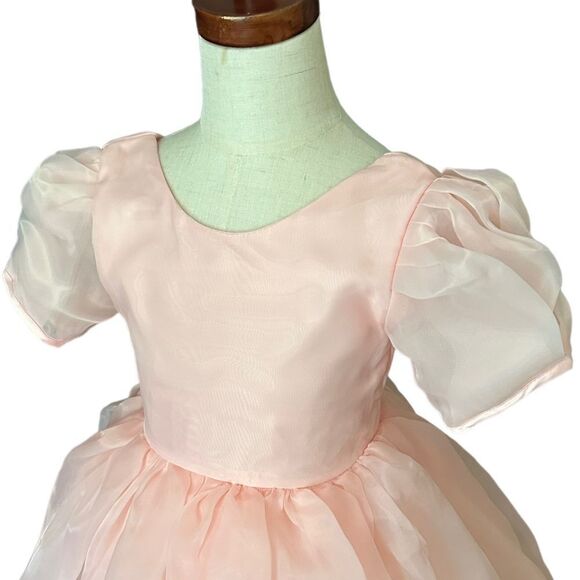 NNJXD | Blush | FLOWER GIRL PUFF SLEEVES ORGANZA DRESS - Picture 7 of 15